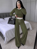 Contrast Color Long Sleeve Pants 2 Piece Set SFY-931