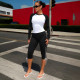 Contrast Color Long Sleeve Top Seventh Pants Suit GZJQ-K6S17612A