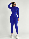 Long Sleeve Zipper Solid Sport Jumpsuit SFY-935