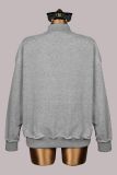 Letter Printed Long Sleeve Loose Pullover YWXS-K26L2927