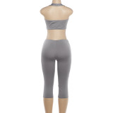 Halterneck Backless Tight Fifth Jumpsuit XEF-K6Q18277A