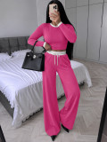Contrast Color Long Sleeve Pants 2 Piece Set SFY-931