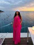 Solid Color Sleeveless Backless Pants Suit GFXI-fx971