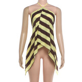 Irregular Halterneck Backless Tie Up Top GZJQ-K6L18005A