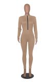 Long Sleeve Zipper Solid Sport Jumpsuit SFY-935