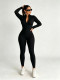 Long Sleeve Zipper Solid Sport Jumpsuit SFY-935