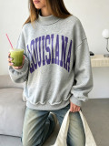 Letter Printed Long Sleeve Loose Pullover YWXS-K26L2927