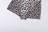 Leopard Printed Mesh Patchwork Romper GZJQ-K6Q18528A