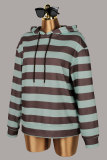 Stripe Contrast Color Hooded Sweatshirt YWXS-K26L3030