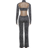 Leopard Printed Hollow Out Jumpsuit GZJQ-K6Q18818A