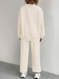 Plus Size Threaded Jacquard Long Pants Casual Two-piece Set GWHT-A23