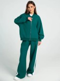 Plus Size Long Sleeve Zipper Sweatshirt Coat Pants Suit GWHT-A008