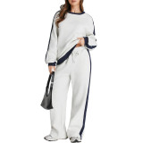Color Block Long Sleeve Sweatshirt Pants Suit GWHT-A38