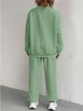 Plus Size Threaded Jacquard Long Pants Casual Two-piece Set GWHT-A23