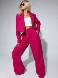 Long Sleeve Short Blazer Two Piece Pants Set GWHT-659