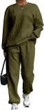 Plus Size Threaded Jacquard Long Pants Casual Two-piece Set GWHT-A23