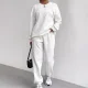 Plus Size Threaded Jacquard Long Pants Casual Two-piece Set GWHT-A23