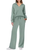 Long Sleeve V Neck Long Sleeve Pants Suit GWHT-A19