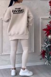 Plus Size Solid Color Irregular Sweatshirt Two Piece Pants Set GWHT-T316