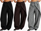 Solid Color Pleated Casual Pants QODY-6081