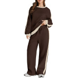 Color Block Long Sleeve Sweatshirt Pants Suit GWHT-A38