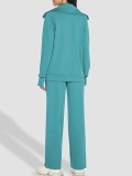 Plus Size Long Sleeve Zipper Sweatshirt Two Piece Pants Set GWHT-A99