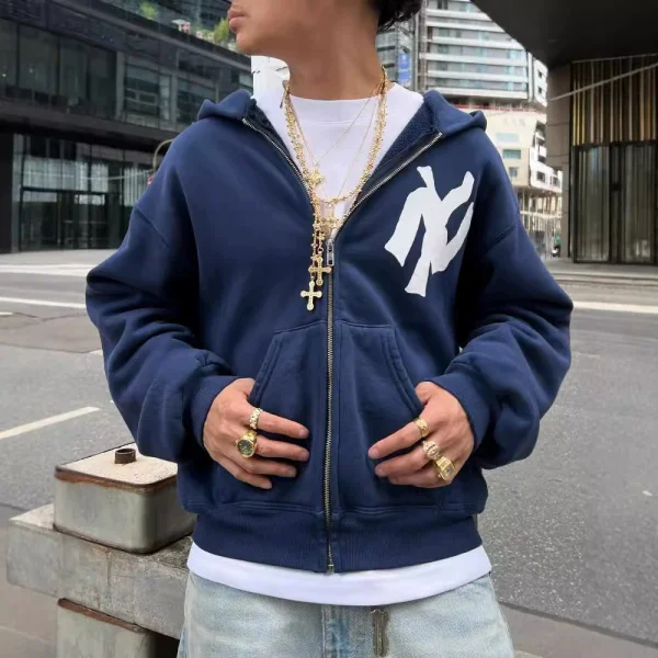 VIP1 Printed Hooded Sweatshirt Couple Coat GWHT-WY998