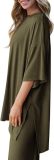 Plus Size Long Sleeve Solid Color Loose 2 Piece Pants Set GWHT-509