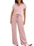 Solid Color Short Sleeve Two Piece Pants Set GWHT-A16