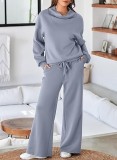 Fashion Solid Color Long Sleeve Sweatshirt Pants Suit GWHT-A58