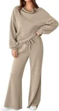 Fashion Solid Color Long Sleeve Sweatshirt Pants Suit GWHT-A58