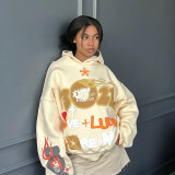 Letter Printed Loose Hooded Sweatshirt GWHT-A2024818