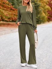 Round Neck Long Sleeve Top Pants Sport Suit GWHT-K999