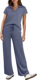 Solid Color Short Sleeve Two Piece Pants Set GWHT-A16