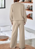 Fashion Solid Color Long Sleeve Sweatshirt Pants Suit GWHT-A58