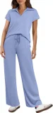 Solid Color Short Sleeve Two Piece Pants Set GWHT-A16