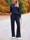 Round Neck Long Sleeve Top Pants Sport Suit GWHT-K999