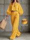 Long Sleeve Solid Color Two Piece Pants Set HNIF-SR005