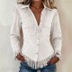 Solid Color Tassel Long Sleeve Shirt GXBQ-8887