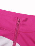 Color Block Zipper Sport Two Piece Pants Set HNIF-SR014