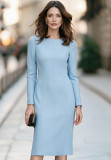 Long Sleeve O Neck Midi Dress GQLK-6606