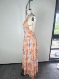 Plus Size Printed Sleeveless Maxi Dress GHMF-30607