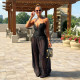 Halterneck Solid Color Bandage Dress BY-7840