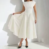 Plus Size Solid Color Sleeveless Long Dress GHMF-29220