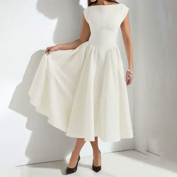 Plus Size Solid Color Sleeveless Long Dress GHMF-29220
