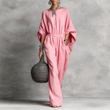 Plus Size Solid Color Wide Leg Jumpsuit GHMF-30593