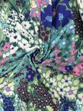 Plus Size Printed Short Sleeve Ruched Long Dress GHMF-29013