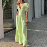 Plus Size Solid Color Ruched Loose Jumpsuit GHMF-22152