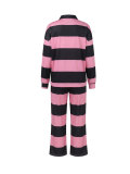 Long Sleeve Stripe Color Block Two Piece Pants Set HNIF-MC046