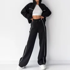 Plus Size Casual Sport Long Sleeve Pants Suit GHMF-28696